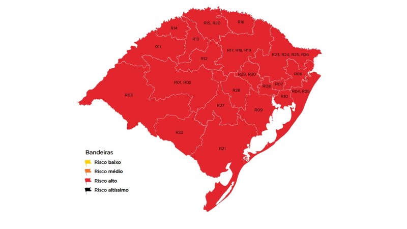 Mapa preliminar com 21 regiões em bandeira vermelha recebe 11 pedidos de reconsideração
