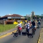 Pedal para conhecer o caminho dos diques, sistema de proteção às cheias, em São Leopoldo
