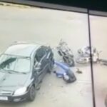 Acidente entre carro e duas moto deixa motociclista ferido em São Leopoldo