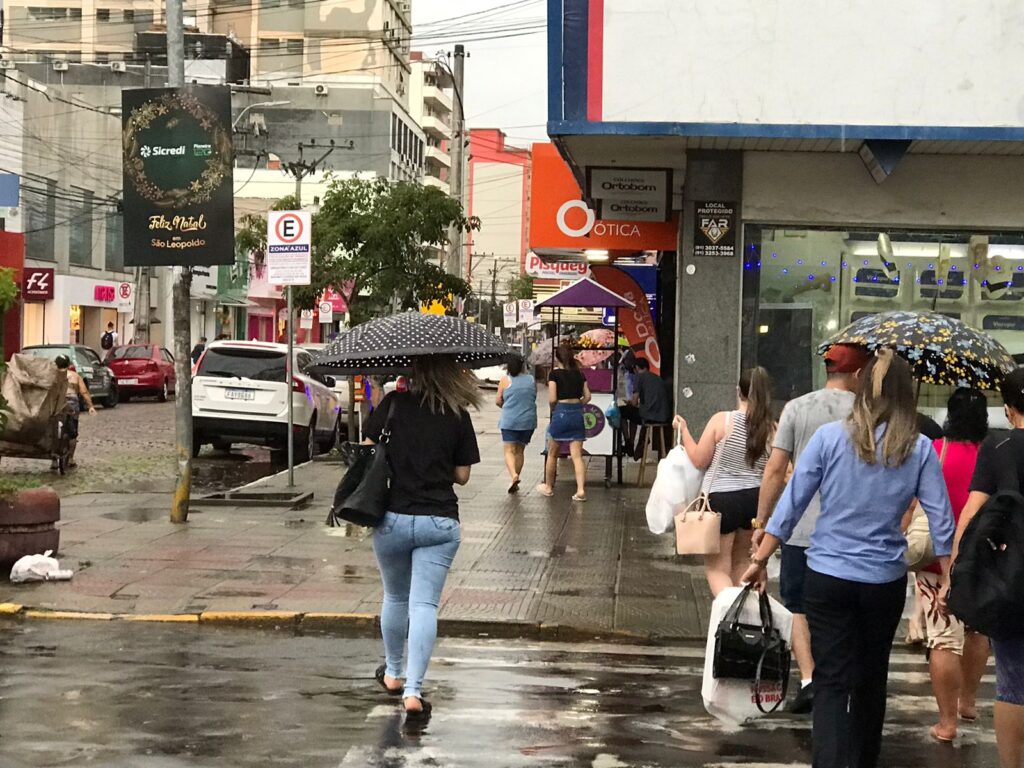 Semana começa com chuva e deve persistir até quinta-feira em São Leopoldo e Estado