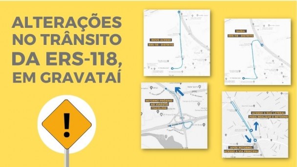 Trânsito será alterado na ERS-118, em Gravataí, a partir desta quinta-feira