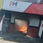 VÍDEO : Incidente com botijão de gás teria provocado incêndio só com danos materiais