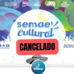Por causa da chuva Semae Cultural de hoje (15) está cancelado